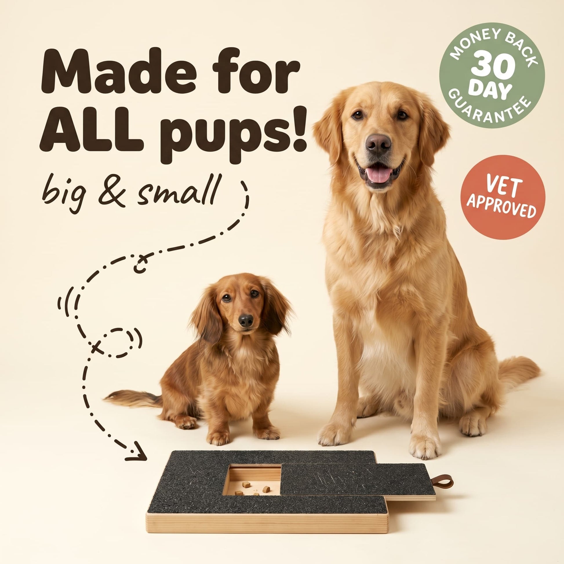 Dog nail scratch board for big and small dogs, vet approved